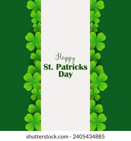 St patricks day background with clover. St patrick's day vector.