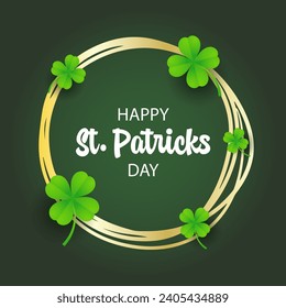 St patricks day background with clover. St patrick's day vector.