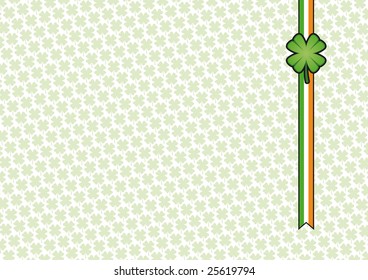 St. Patrick's day background with clover banner and texture