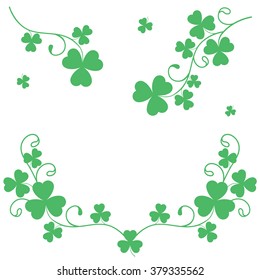 St. Patrick's day background with clover. Vector illustration.
