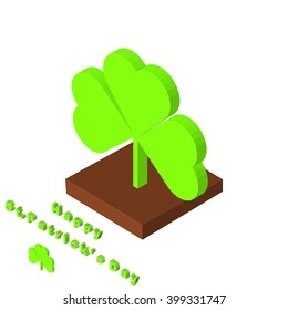 St. Patricks day background with clover. Isometric Vector illustration eps 10