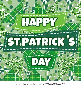 St. Patrick's Day background. Cute children's banner for the holiday.Vector illustration.