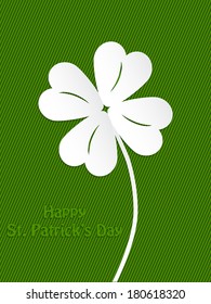 St Patrick's day background design with white shamrock