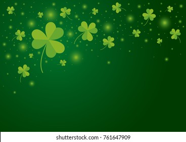 St Patricks day background design of shamrock leaves vector illustration