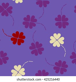 St. Patrick's day background in different colors. Seamless pattern. Vector illustration. Irish shamrock leaves background for Happy St. Patrick's Day. EPS 10.