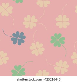 St. Patrick's day background in different colors. Seamless pattern. Vector illustration. Irish shamrock leaves background for Happy St. Patrick's Day. EPS 10.