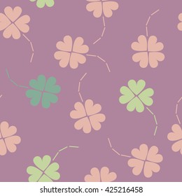 St. Patrick's day background in different colors. Seamless pattern. Vector illustration. Irish shamrock leaves background for Happy St. Patrick's Day. EPS 10.