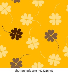 St. Patrick's day background in different colors. Seamless pattern. Vector illustration. Irish shamrock leaves background for Happy St. Patrick's Day. EPS 10.