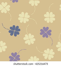 St. Patrick's day background in different colors. Seamless pattern. Vector illustration. Irish shamrock leaves background for Happy St. Patrick's Day. EPS 10.