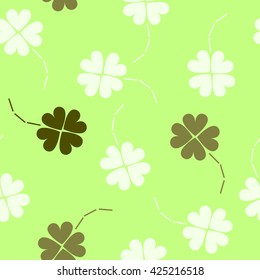 St. Patrick's day background in different colors. Seamless pattern. Vector illustration. Irish shamrock leaves background for Happy St. Patrick's Day. EPS 10.