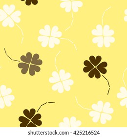 St. Patrick's day background in different colors. Seamless pattern. Vector illustration. Irish shamrock leaves background for Happy St. Patrick's Day. EPS 10.
