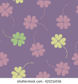 St. Patrick's day background in different colors. Seamless pattern. Vector illustration. Irish shamrock leaves background for Happy St. Patrick's Day. EPS 10.