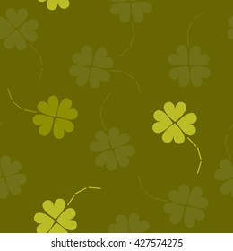 St. Patrick's day background in different colors. Seamless pattern. Vector illustration. Irish shamrock leaves background for Happy St. Patrick's Day. EPS 10.
