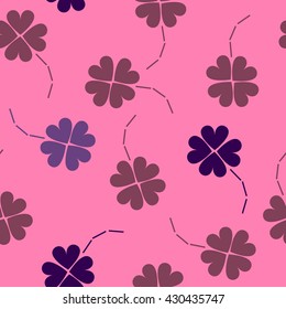 St. Patrick's day background in different colors. Seamless pattern. Vector illustration. Irish shamrock leaves background for Happy St. Patrick's Day. EPS 10.