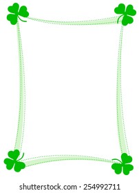 St. Patrick's day background , frame with green clovers