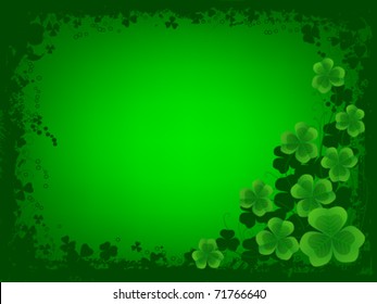 St. Patrick's day background with frame of clovers