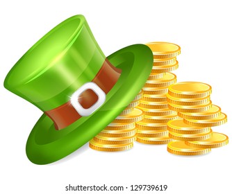 St. Patrick's Day background  with gold coins