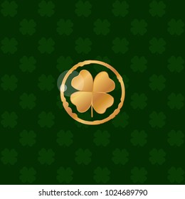 st. Patricks Day background with golden clover