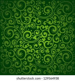 St. Patrick's day background in green colors. Seamless pattern. Vector illustration.