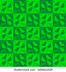 St. Patrick's day background in green colors. Seamless pattern. Vector illustration.