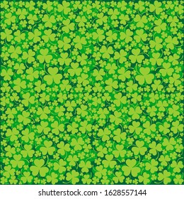 St. Patrick's day background in green colors. Nature abstract green background. Seamless wrapping paper. Vector illustration.