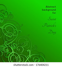 St. Patrick's day background in green colors. Vector illustration.