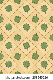 St. Patrick's day background in green colors. Seamless pattern. Vector illustration.