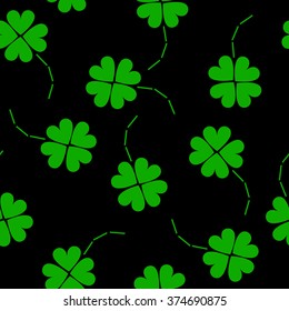 St. Patrick's day background in green colors. Seamless pattern. Vector illustration.