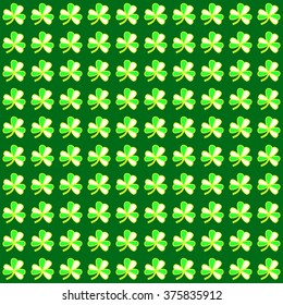 St. Patrick's day background in green colors. Seamless pattern. Vector illustration.