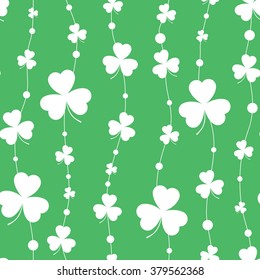 St. Patrick's day background in green colors, seamless pattern. Vector illustration.