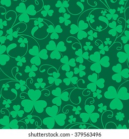 St. Patrick's day background in green colors, seamless pattern. 