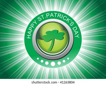 st. patrick's day background with green rays and clover