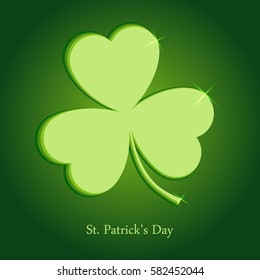 St. Patrick's day. Background green clover. Vector illustration.