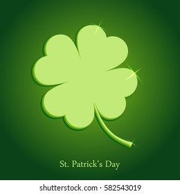 St. Patrick's day. Background green clover. Vector illustration.
