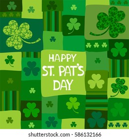 St. Patrick's day background in green colors.  Vector illustration.