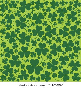 St. Patrick's day background in green colors. Seamless pattern. Vector illustration.