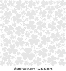 St. Patrick's day background in grey colors. Seamless pattern. Vector illustration. 