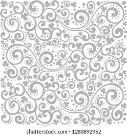 St. Patrick's day background in grey colors. Seamless pattern. Perfect for wallpapers, gift papers, patterns fills, textile, St. Patrick's Day greeting cards.  Vector illustration.
