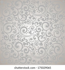 St. Patrick's day background in grey colors. Seamless pattern. Vector illustration. 