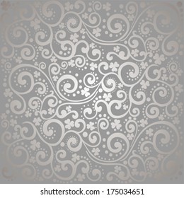 St. Patrick's day background in grey colors. Seamless pattern. Vector illustration. 