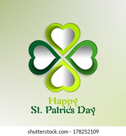 St. Patricks day background with Irish four leaf lucky clovers