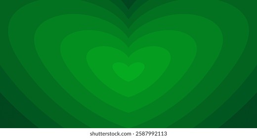 St. Patrick's Day background with layered green hearts, creating a festive, celebratory pattern.