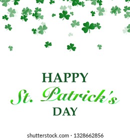 St. Patrick's Day Background with lettering text decoration. Saint Patrick's day. Vector illustration EPS10.