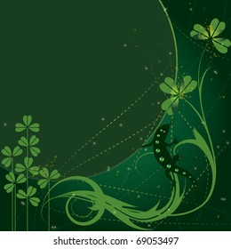 St. Patrick's Day background with lizard