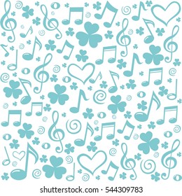 St. Patrick's day background in mint colors. Seamless pattern. Vector illustration.