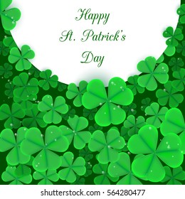St. Patrick`s day background. Place for text. Vector Illustration.