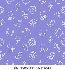 St patricks day background seamless pattern trendy purple