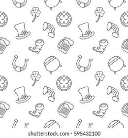 St patricks day background seamless pattern trendy