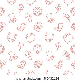 St patricks day background seamless pattern trendy red
