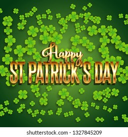 Antecedentes del Día de San Patricio con shamrock y oro metálico